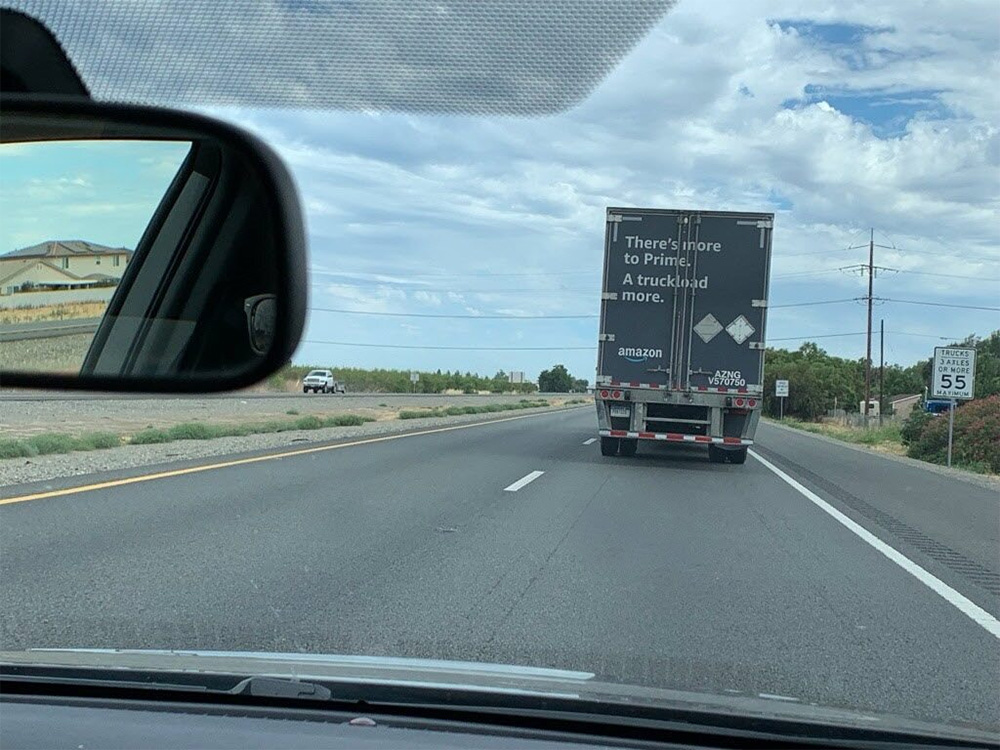 Yet another Amazon truck, hauling yet more stuff (and slowing me down yet again).