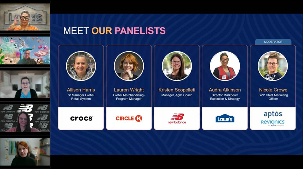 The 2025 Women’s Panel took place on March 5 and featured inspiring female retail executives. The virtual event was moderated by Aptos and Revionics CMO Nicole Crowe.